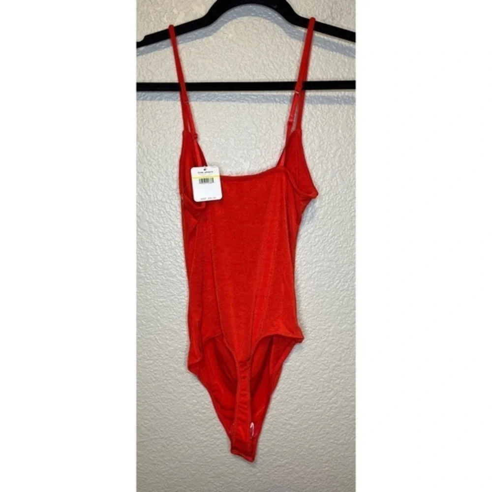 NWT Free People Intimately Cowl in the Club Red‎ Thong Bodysuit Medium